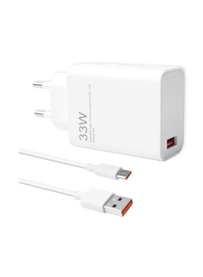 Mi 33W Turbo Charger Fast Adapter with 1M USB Type C Cable Combo (Type-A) EU - Image 2